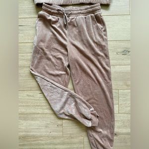 nude pink joggers with matching hoodie available